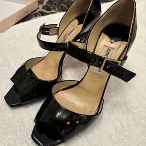 Jimmy Choo black patent leather heels
